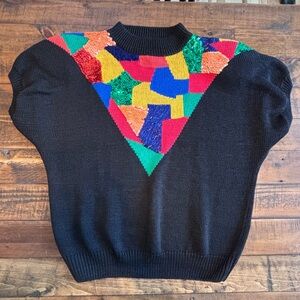 Vintage Gladys Bagley Geometric Sequin Sweater!